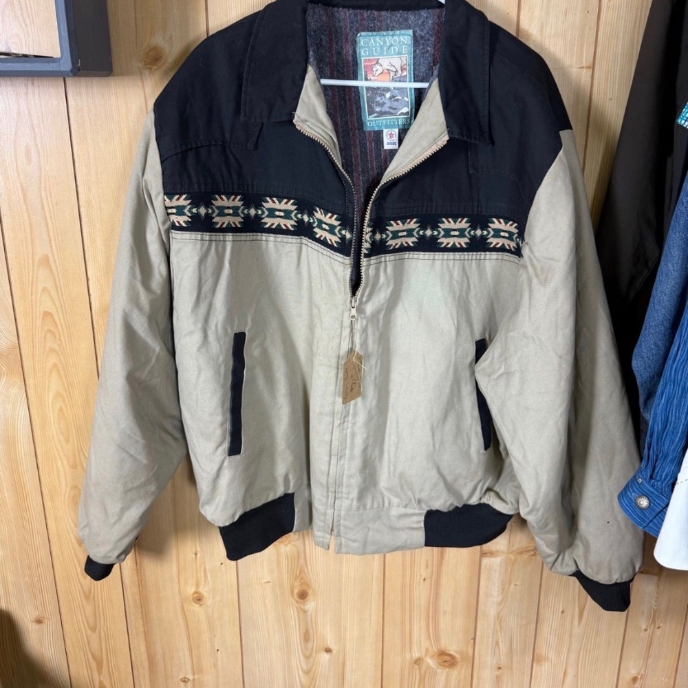 Vintage Men’s Canyon Guide Full Zip Aztec Print Blanket lined Jacket Size XXL
